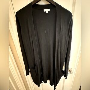 Thin black long cardigan medium